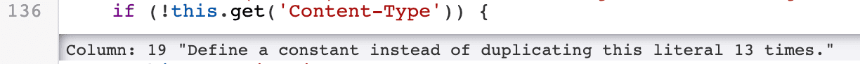 Example how ESLint error is showing