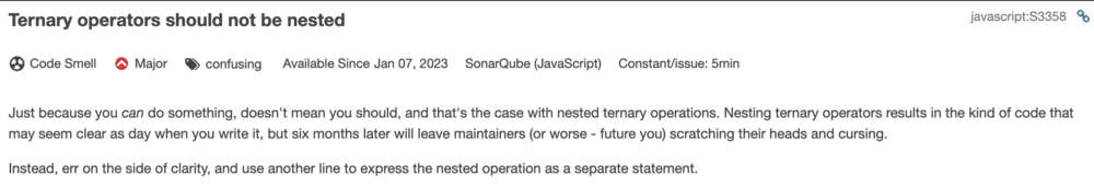 SonarQube code smells error explanation